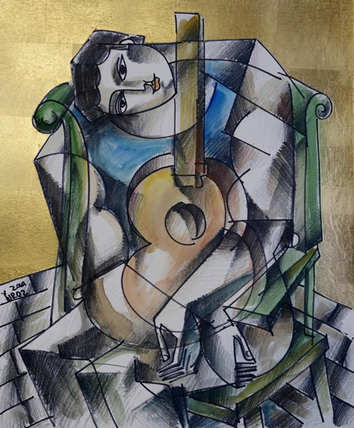 The Guitar Player original painting by Yuroz