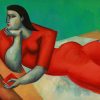 Reclining Woman in Red by Yuroz