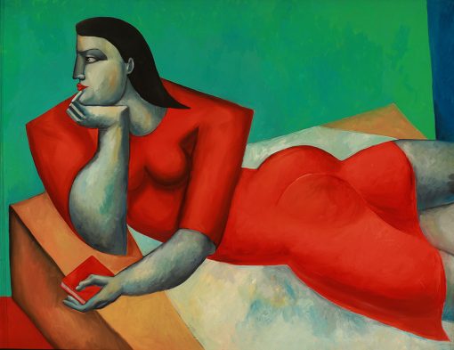 Reclining Woman in Red by Yuroz