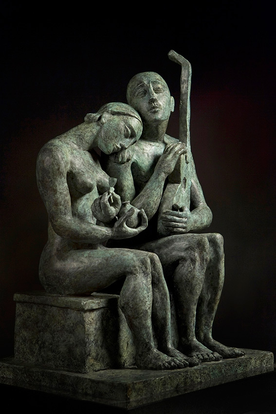Together in Time cast bronze sculpture by Yuroz