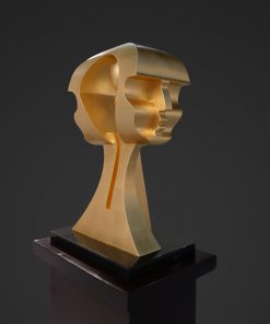 eternity sculpture by Yuroz in bronze with 23k gold leaf finish