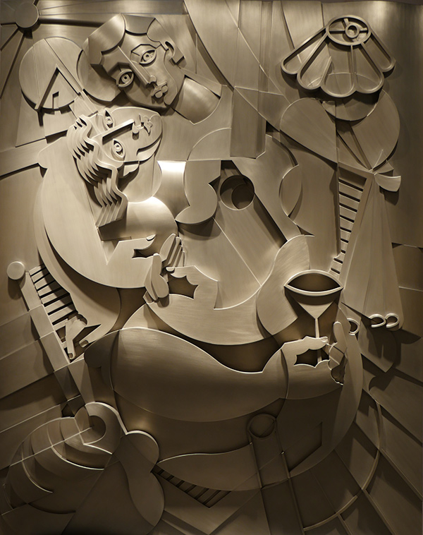 Romance with the guitar wall sculpture by Yuroz