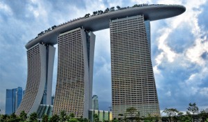 The boat on roof top at Marina Bay Sands