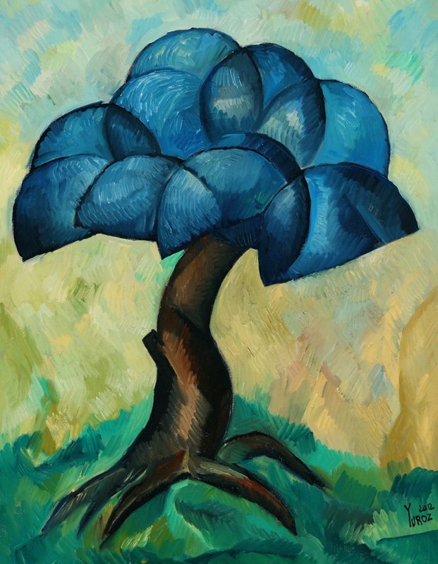Metamorphosis in Blue original oil on canvas by Yuroz