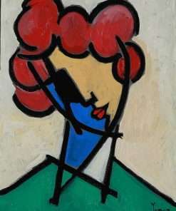 Woman in Red Hair Oil on Canvas by Yuroz