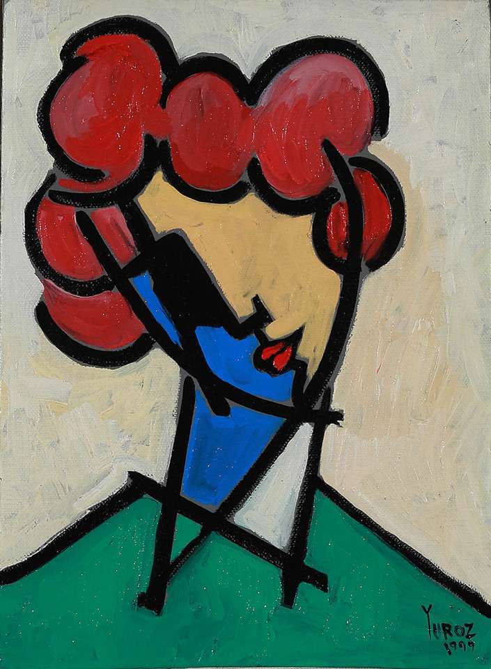 Woman in Red Hair Oil on Canvas by Yuroz