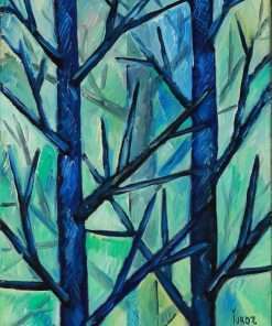 Meditation Series: Trees in Blue (Study: Comp 01) Oil on Canvas by Yuroz